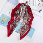 Multi-Functional Square Silk Scarf 60*60cm Headband Hairbands Hair Hoop Accessories For Women,Girl,Lady Head Neck Satin Scarf Handkerchief
