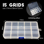 Multi Grids Plastic Box Adjustable Compartment Jewelry Organizer Box Eco-Friendly PP Transparent Jewelry Box Simple Design Plastic Portable Compartments Jewelry Organiser For Women Stevvex