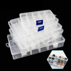 Multi Grids Plastic Box Adjustable Compartment Jewelry Organizer Box Eco-Friendly PP Transparent Jewelry Box Simple Design Plastic Portable Compartments Jewelry Organiser For Women Stevvex