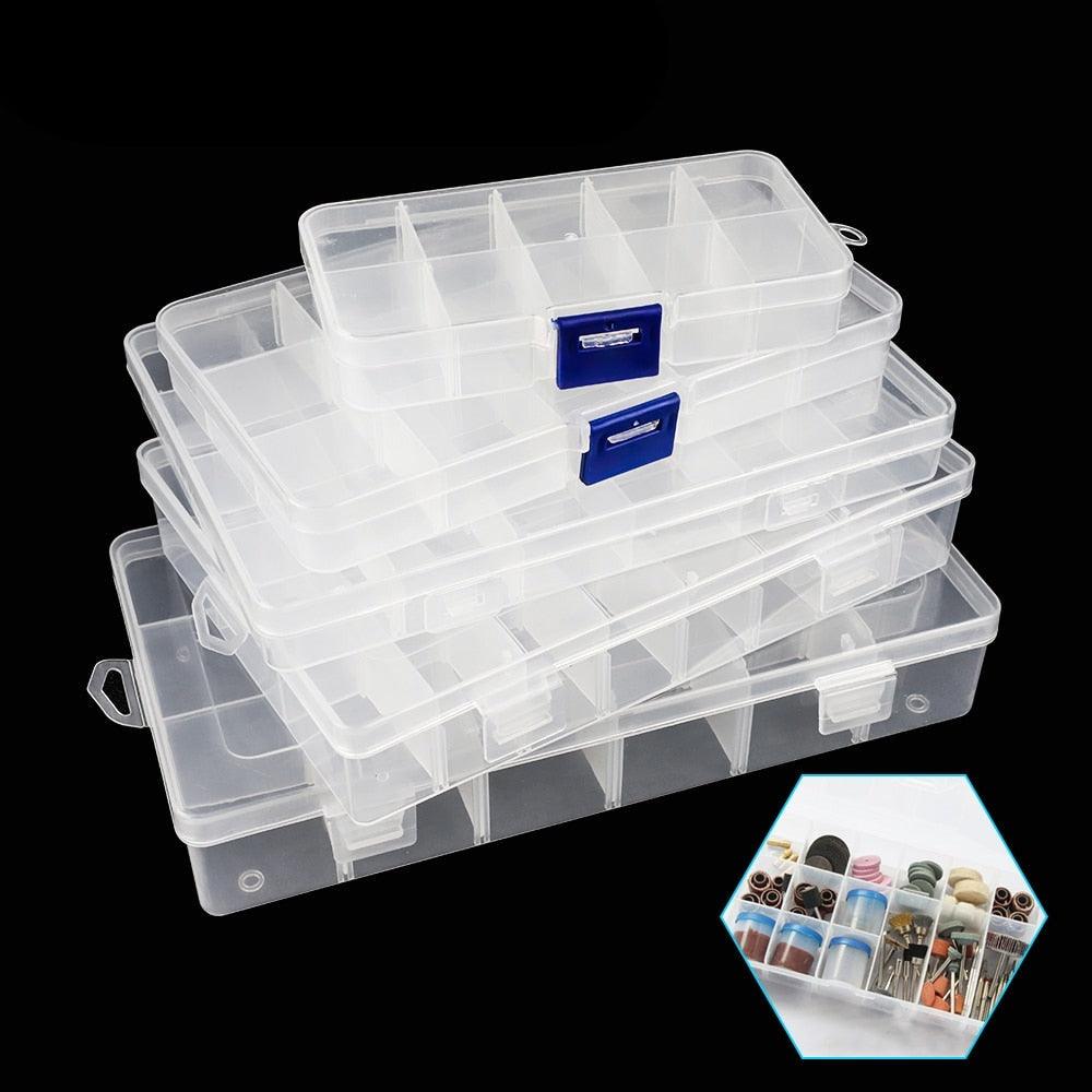 Multi Grids Plastic Box Adjustable Compartment Jewelry Organizer Box Eco-Friendly PP Transparent Jewelry Box Simple Design Plastic Portable Compartments Jewelry Organiser For Women Stevvex