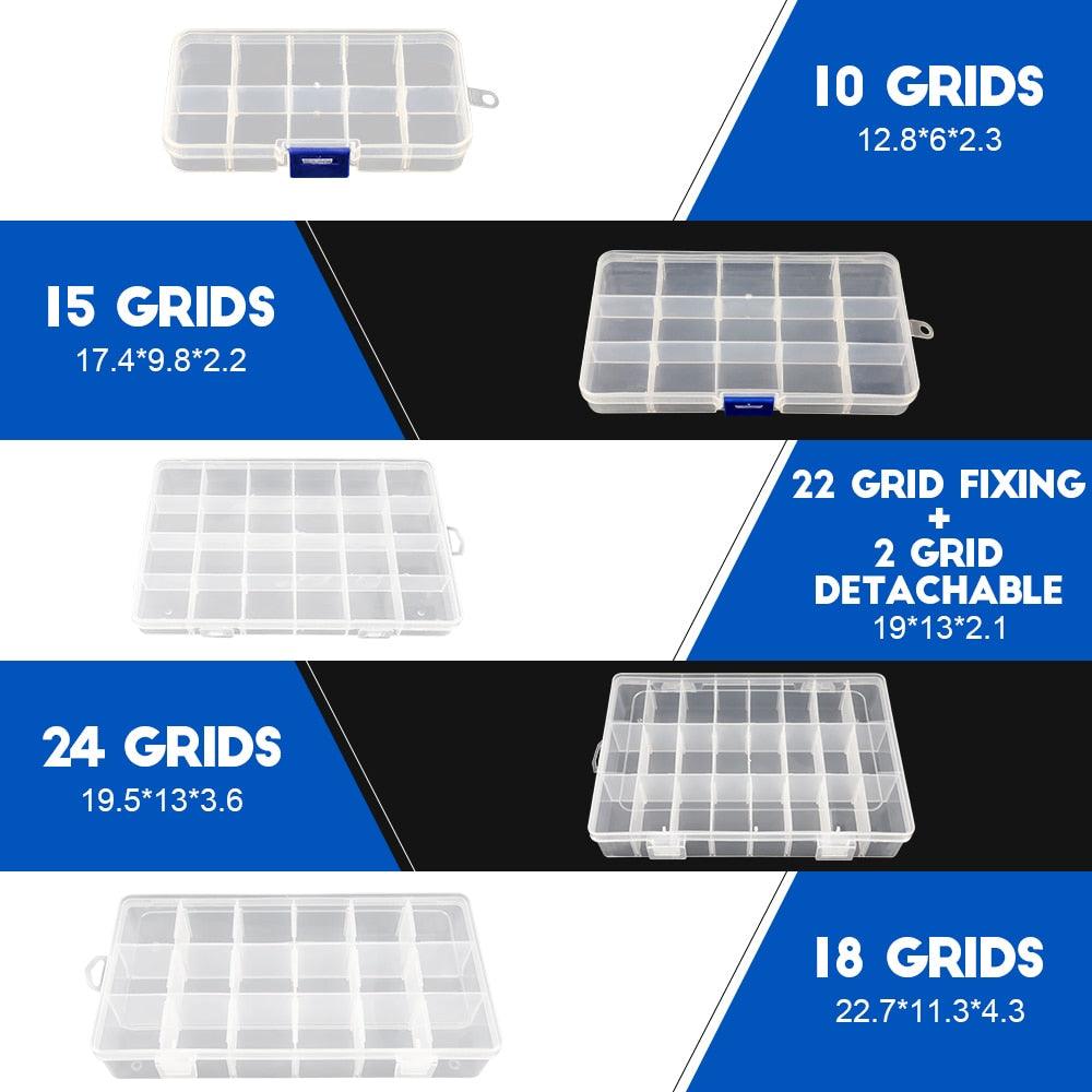 Multi Grids Plastic Box Adjustable Compartment Jewelry Organizer Box Eco-Friendly PP Transparent Jewelry Box Simple Design Plastic Portable Compartments Jewelry Organiser For Women Stevvex
