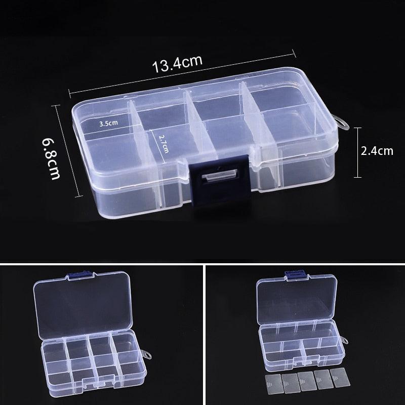 Multi Grids Plastic Box Adjustable Compartment Jewelry Organizer Box Eco-Friendly PP Transparent Jewelry Box Simple Design Plastic Portable Compartments Jewelry Organiser For Women Stevvex