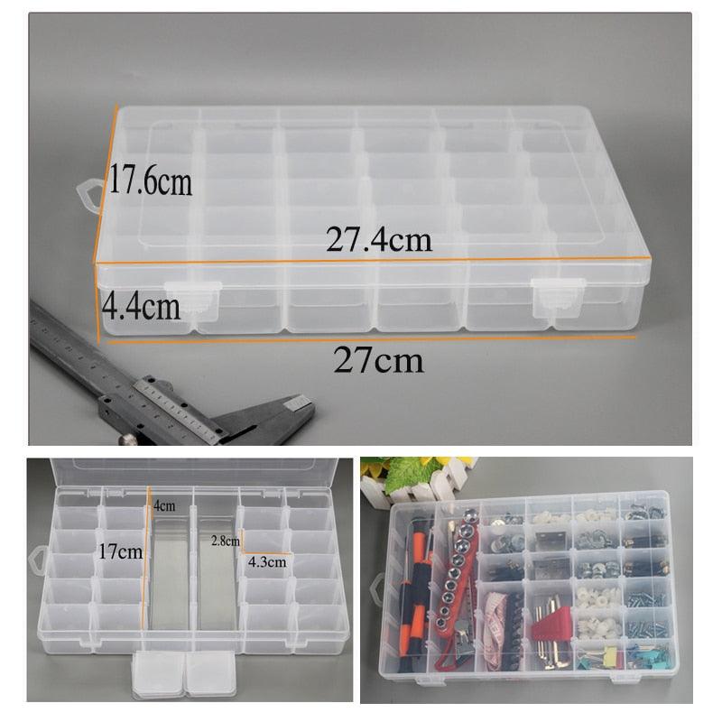 Multi Grids Plastic Box Adjustable Compartment Jewelry Organizer Box Eco-Friendly PP Transparent Jewelry Box Simple Design Plastic Portable Compartments Jewelry Organiser For Women Stevvex
