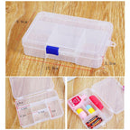Multi Grids Plastic Box Adjustable Compartment Jewelry Organizer Box Eco-Friendly PP Transparent Jewelry Box Simple Design Plastic Portable Compartments Jewelry Organiser For Women Stevvex