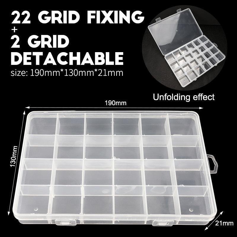 Multi Grids Plastic Box Adjustable Compartment Jewelry Organizer Box Eco-Friendly PP Transparent Jewelry Box Simple Design Plastic Portable Compartments Jewelry Organiser For Women Stevvex