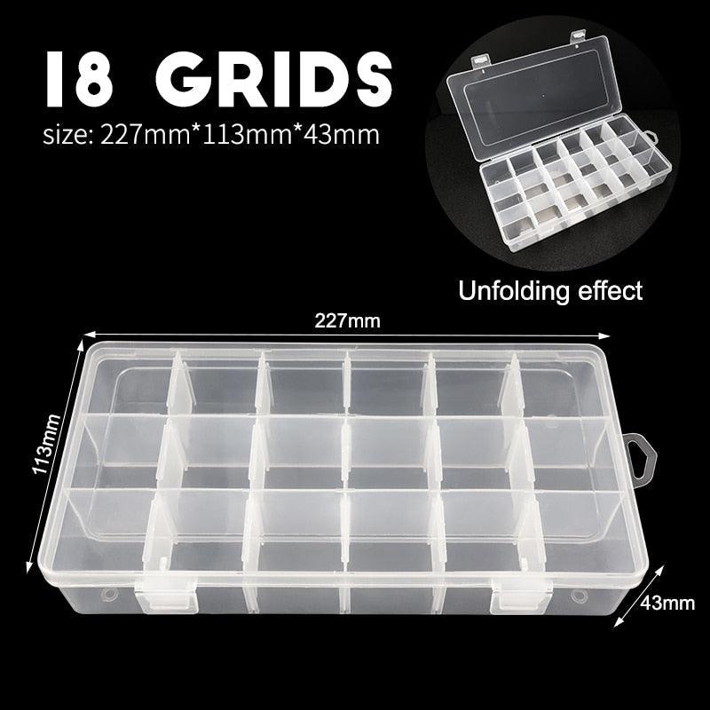 Multi Grids Plastic Box Adjustable Compartment Jewelry Organizer Box Eco-Friendly PP Transparent Jewelry Box Simple Design Plastic Portable Compartments Jewelry Organiser For Women Stevvex