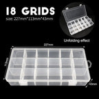 Multi Grids Plastic Box Adjustable Compartment Jewelry Organizer Box Eco-Friendly PP Transparent Jewelry Box Simple Design Plastic Portable Compartments Jewelry Organiser For Women Stevvex