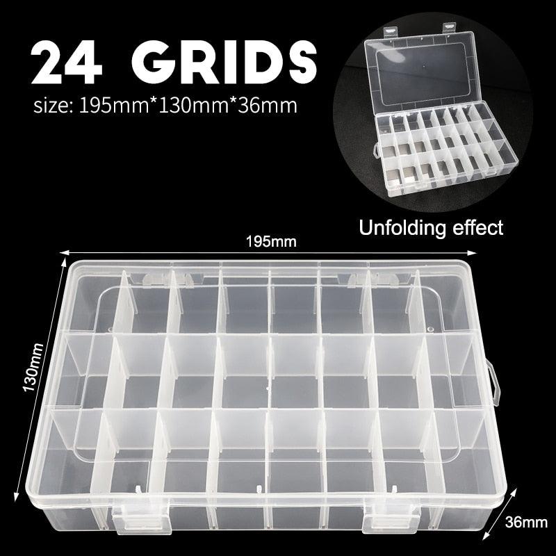 Multi Grids Plastic Box Adjustable Compartment Jewelry Organizer Box Eco-Friendly PP Transparent Jewelry Box Simple Design Plastic Portable Compartments Jewelry Organiser For Women Stevvex