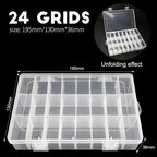Multi Grids Plastic Box Adjustable Compartment Jewelry Organizer Box Eco-Friendly PP Transparent Jewelry Box Simple Design Plastic Portable Compartments Jewelry Organiser For Women Stevvex