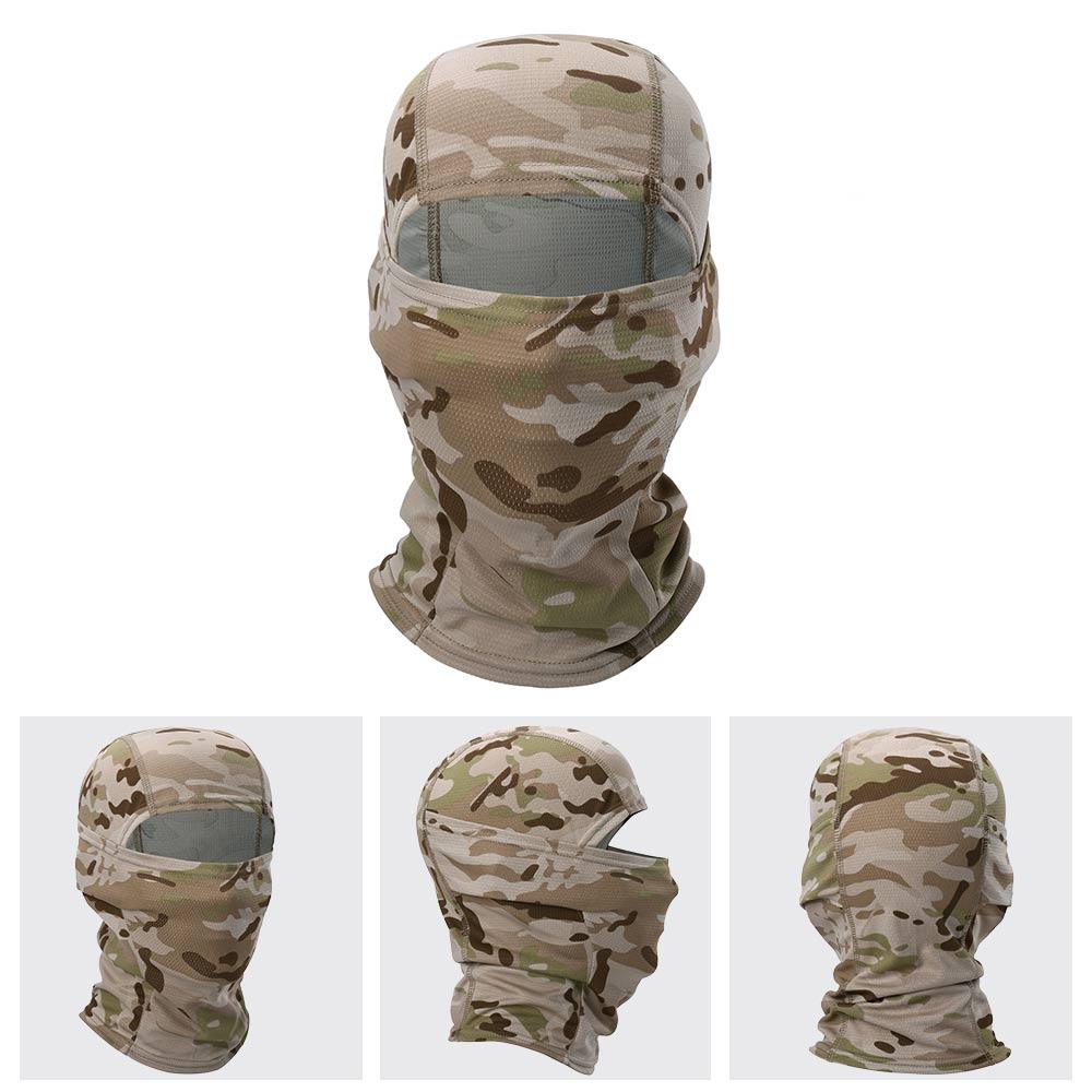 Multicam Camouflage Balaclava Full Face Scarf Mask Hiking Cycling Hunting Army Bike Military Head Cover Tactical Airsoft Cap Men Ski Mask for Men Windproof Thermal Winter Scarf Mask Women Neck Warmer Hood for Cycling Stevvex