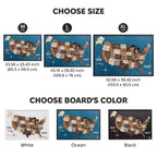 3D Wooden USA Map on Board Multicolor Enjoy The Wood