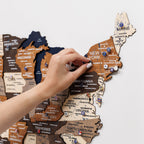 3D Wooden USA Map on Board Multicolor Enjoy The Wood
