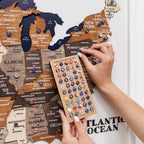 3D Wooden USA Map on Board Multicolor Enjoy The Wood