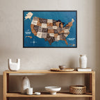 3D Wooden USA Map on Board Multicolor Enjoy The Wood