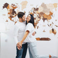 3D Wooden World Map Multicolor Enjoy The Wood