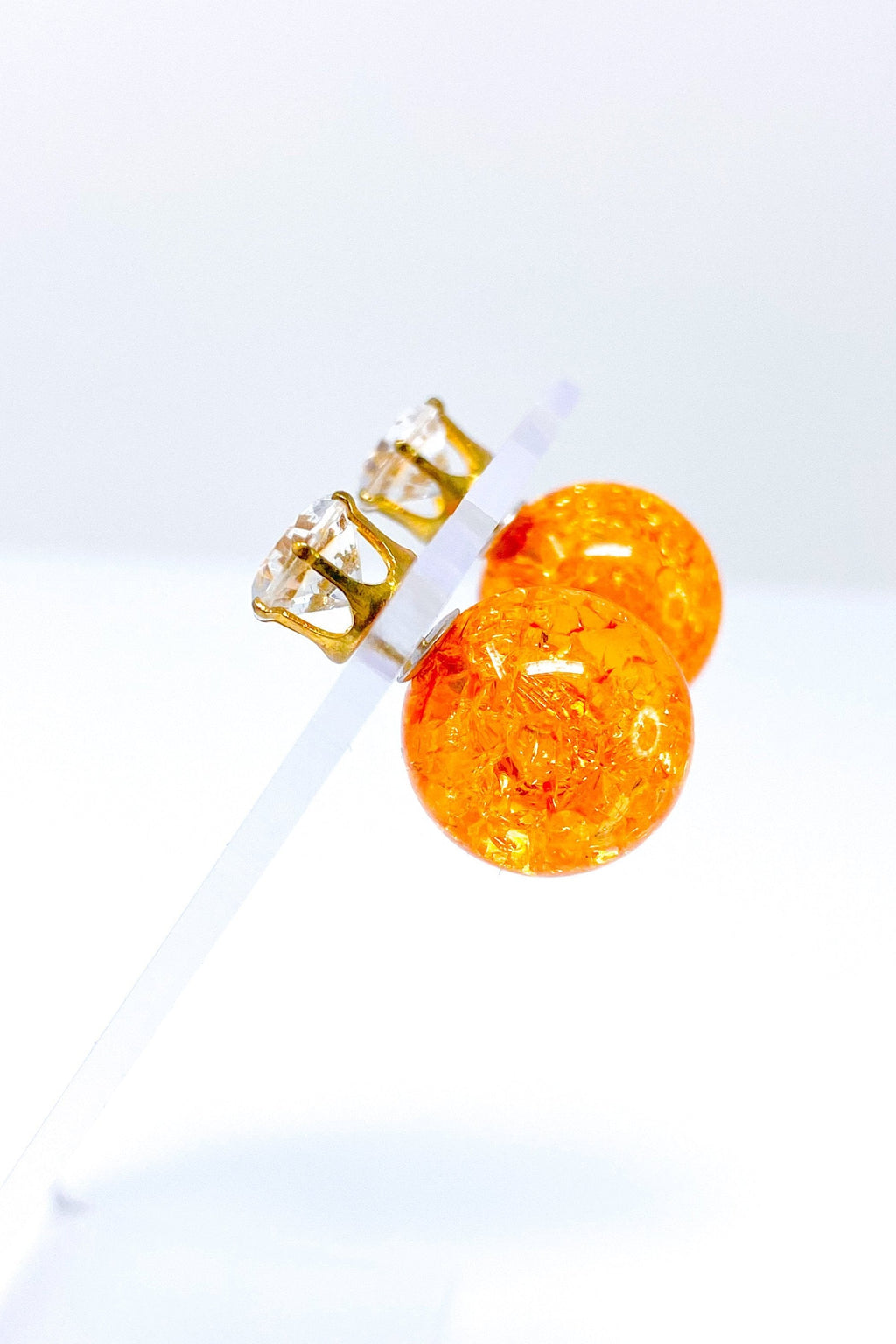 Multicolored Crystal Stud Earrings Sparkle Pink Blue