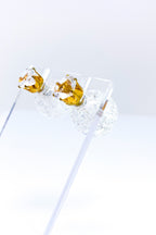 Multicolored Crystal Stud Earrings Sparkle Pink Blue