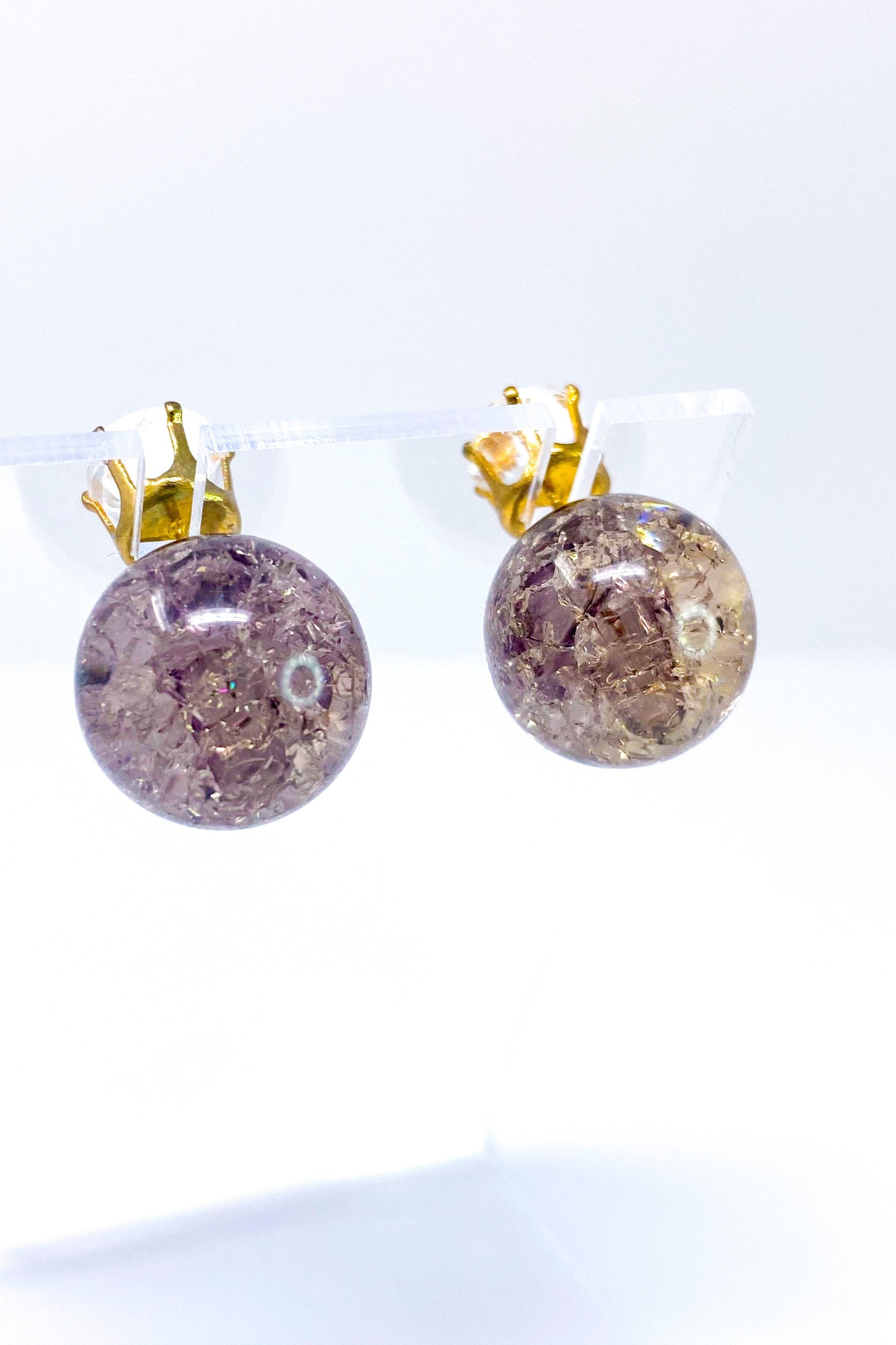Multicolored Crystal Stud Earrings Sparkle Pink Blue