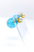 Multicolored Crystal Stud Earrings Sparkle Pink Blue