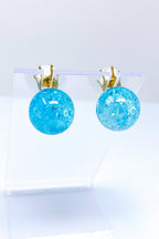 Multicolored Crystal Stud Earrings Sparkle Pink Blue