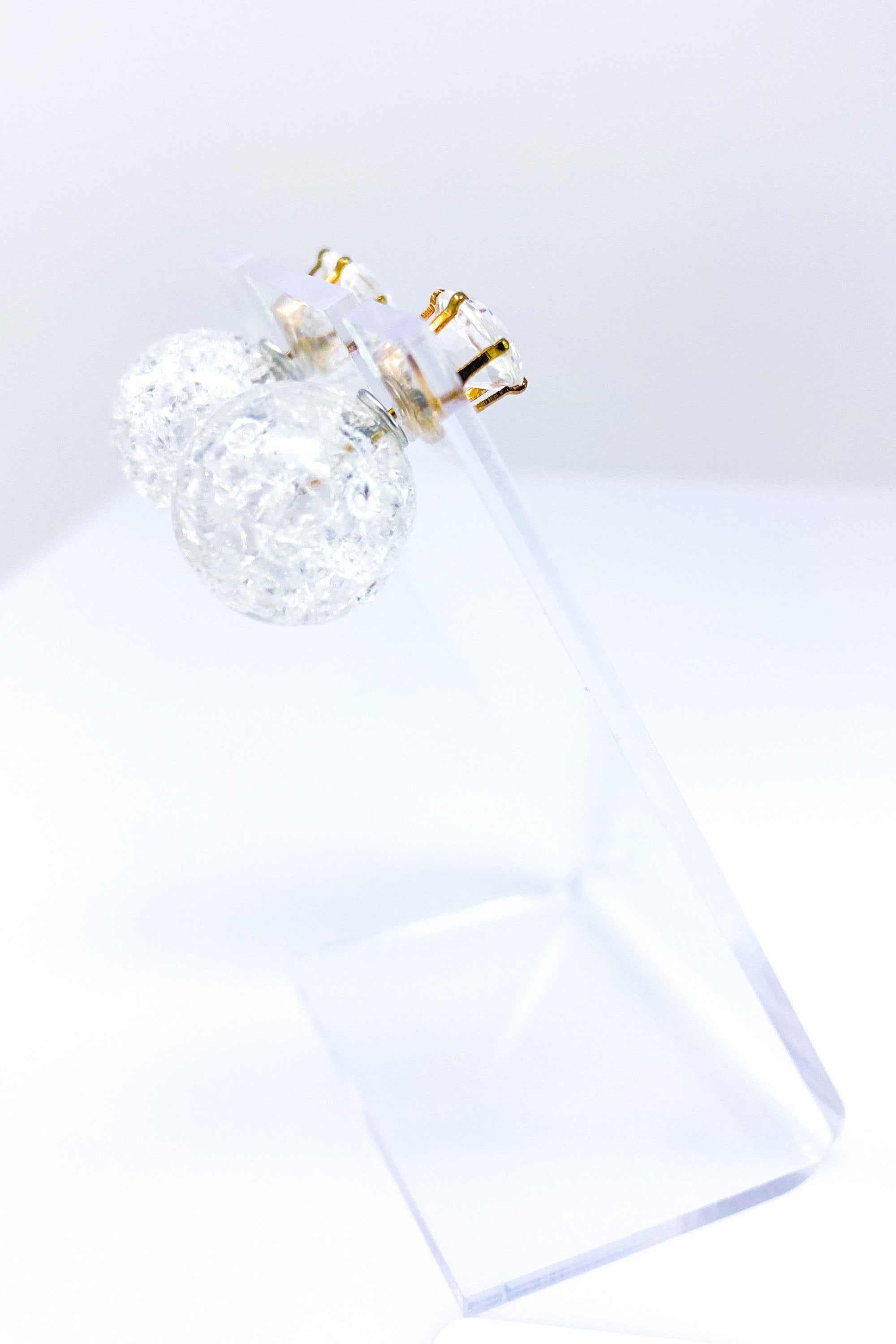 Multicolored Crystal Stud Earrings Sparkle Pink Blue