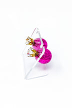 Multicolored Crystal Stud Earrings Sparkle Pink Blue