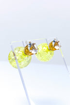 Multicolored Crystal Stud Earrings Sparkle Pink Blue
