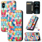 Multicolored Phone Case For iPhone 13 12 11 Pro Mini Cover Wallet Card Slot Flip Magnetic Leather PU Leather Flip Wallet Cover with Card Slots Case Cover