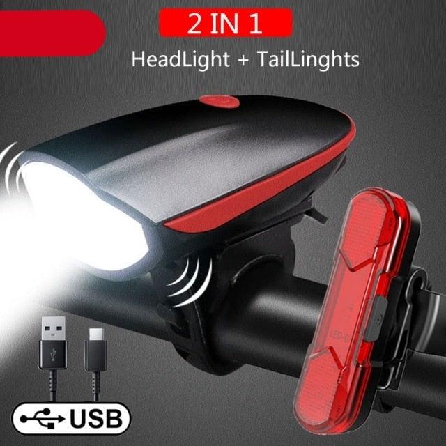 Multifunction Bicycle Light Ultra Bright With Electric 130dB Horn Bicycle Bell Bike Light Rainproof LED Bike Tail Light 2 Pack Bright Bicycle Rear Cycling Safety Flashlight Light Mode Options High Intensity Led Rear Light Fits On Any Bike Stevvex