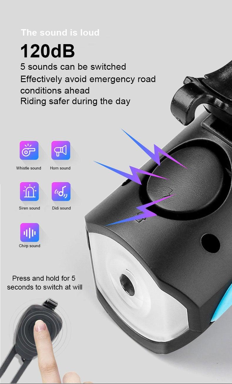Multifunction Bicycle Light Ultra Bright With Electric 130dB Horn Bicycle Bell Bike Light Rainproof LED Bike Tail Light 2 Pack Bright Bicycle Rear Cycling Safety Flashlight Light Mode Options High Intensity Led Rear Light Fits On Any Bike Stevvex