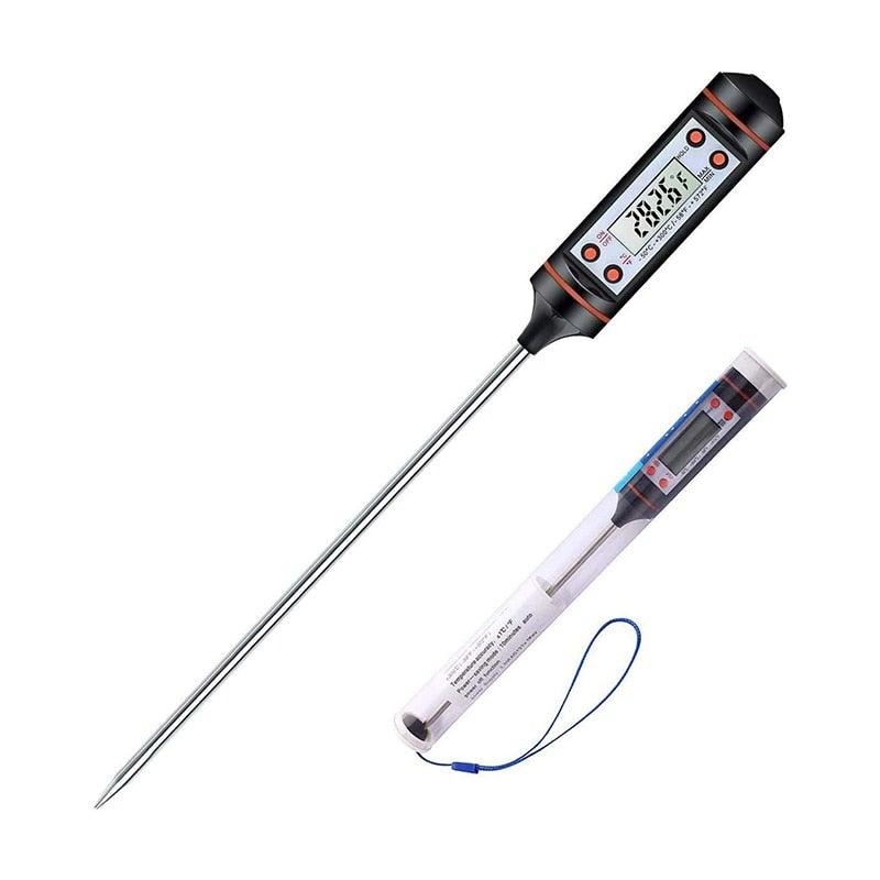 Multifunctional Digital Thermometer For BBQ Food Meat Cake Candy Bake Grill Ultra Fast Kitchen Thermometer with Hold & Calibration Digital Food Thermometer for BBQ Baking Candy Milk Temperature Cooking Thermometer Oven Kitchen Tools Stevvex