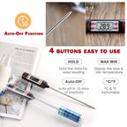 Multifunctional Digital Thermometer For BBQ Food Meat Cake Candy Bake Grill Ultra Fast Kitchen Thermometer with Hold & Calibration Digital Food Thermometer for BBQ Baking Candy Milk Temperature Cooking Thermometer Oven Kitchen Tools Stevvex