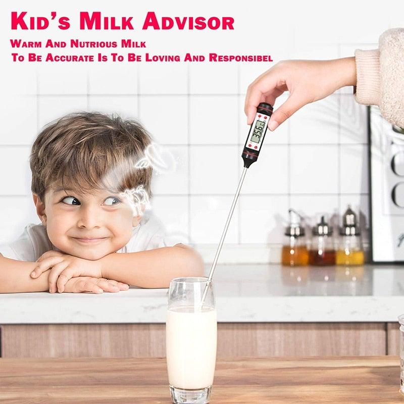Multifunctional Digital Thermometer For BBQ Food Meat Cake Candy Bake Grill Ultra Fast Kitchen Thermometer with Hold & Calibration Digital Food Thermometer for BBQ Baking Candy Milk Temperature Cooking Thermometer Oven Kitchen Tools Stevvex