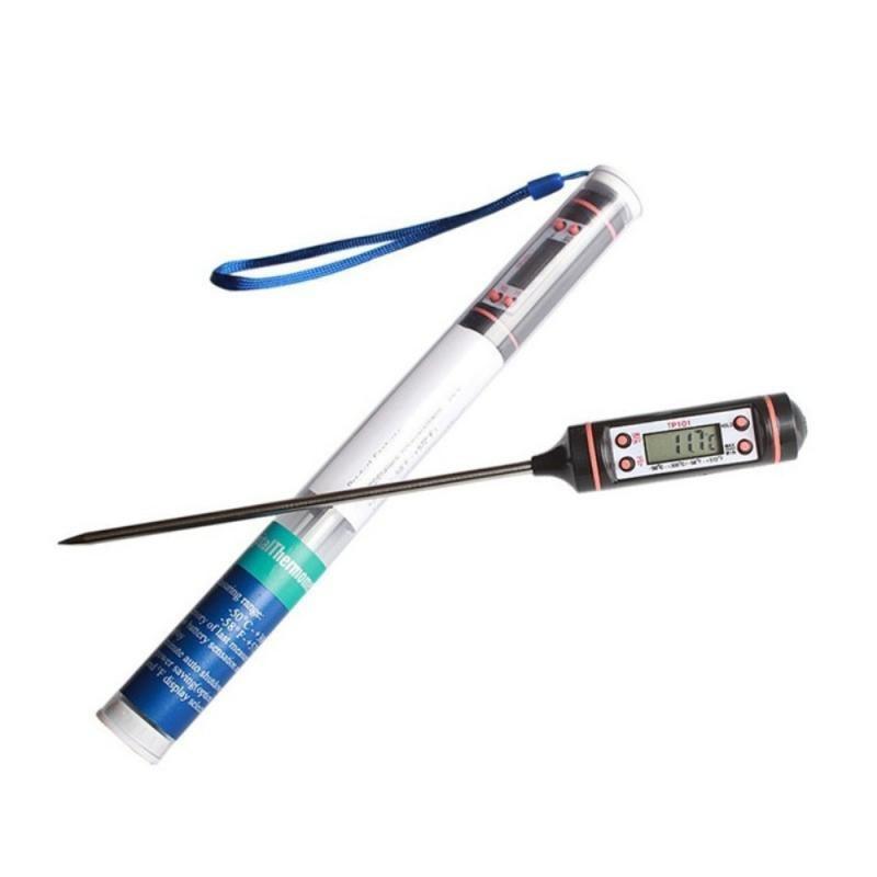 Multifunctional Digital Thermometer For BBQ Food Meat Cake Candy Bake Grill Ultra Fast Kitchen Thermometer with Hold & Calibration Digital Food Thermometer for BBQ Baking Candy Milk Temperature Cooking Thermometer Oven Kitchen Tools Stevvex