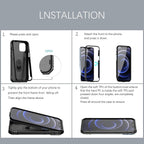 Multifunctional Heavy Duty Front and Back Full Body Shockproof Bumper Protection Cover Case For iPhone 13 12 11 Pro Max X Max 8 Plus Case Heavy Duty with Camera Rotate Kickstand Sturdy Shockproof Cover Stevvex