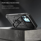 Multifunctional Heavy Duty Front and Back Full Body Shockproof Bumper Protection Cover Case For iPhone 13 12 11 Pro Max X Max 8 Plus Case Heavy Duty with Camera Rotate Kickstand Sturdy Shockproof Cover Stevvex