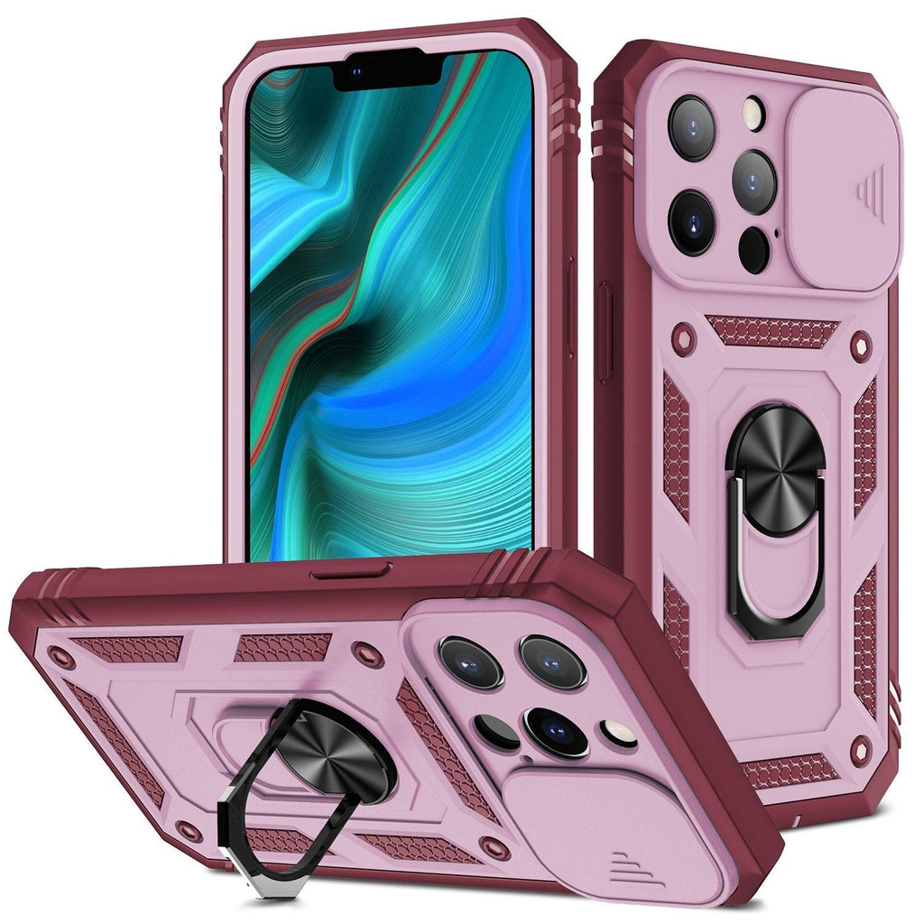 Multifunctional Heavy Duty Front and Back Full Body Shockproof Bumper Protection Cover Case For iPhone 13 12 11 Pro Max X Max 8 Plus Case Heavy Duty with Camera Rotate Kickstand Sturdy Shockproof Cover Stevvex