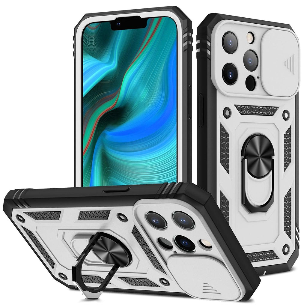Multifunctional Heavy Duty Front and Back Full Body Shockproof Bumper Protection Cover Case For iPhone 13 12 11 Pro Max X Max 8 Plus Case Heavy Duty with Camera Rotate Kickstand Sturdy Shockproof Cover Stevvex