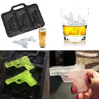Multifunctional Ice Cube Maker Creative Silica Gel Gun Bullet Skull Shape Tray Mold Home Bar Party Cool Whiskey Wine Ice Cream Bar Tool Stevvex