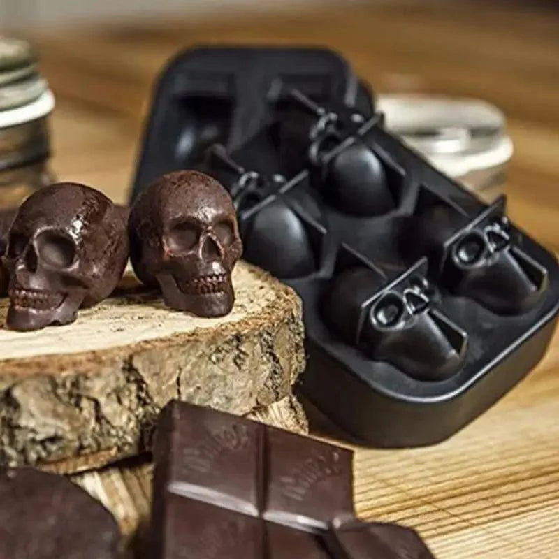 Multifunctional Ice Cube Maker Creative Silica Gel Gun Bullet Skull Shape Tray Mold Home Bar Party Cool Whiskey Wine Ice Cream Bar Tool Stevvex