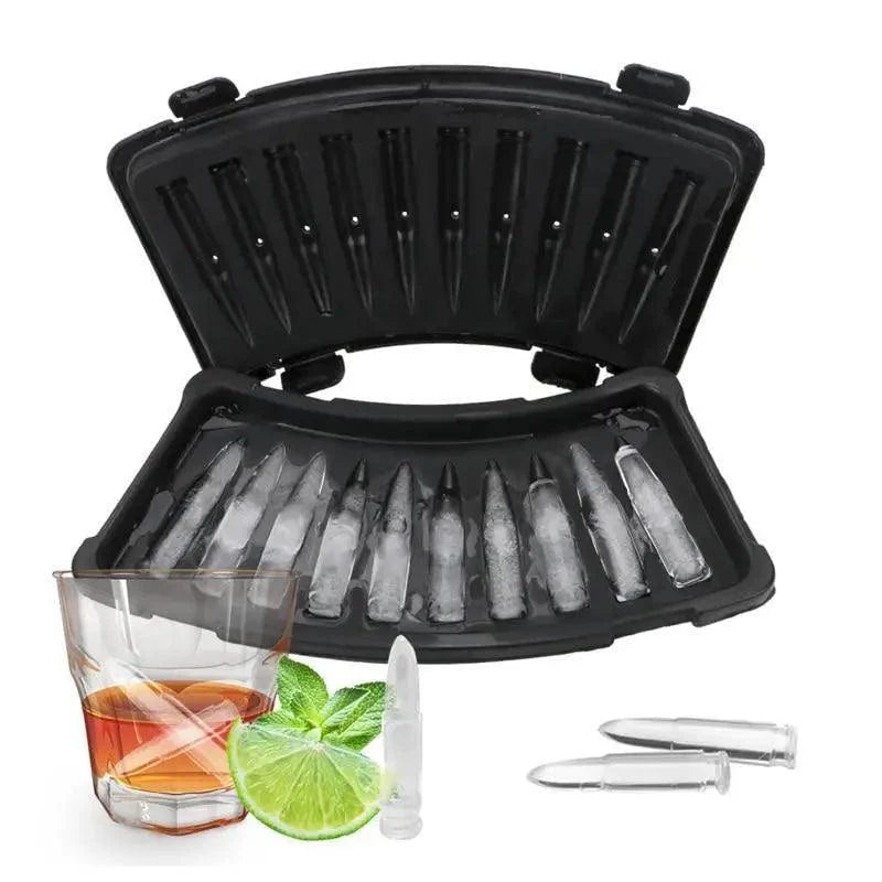 Multifunctional Ice Cube Maker Creative Silica Gel Gun Bullet Skull Shape Tray Mold Home Bar Party Cool Whiskey Wine Ice Cream Bar Tool Stevvex