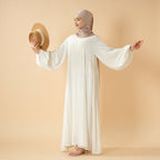Relaxed Fit Lantern Sleeves Crepe Abaya (MA190)