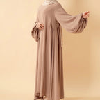 Relaxed Fit Lantern Sleeves Crepe Abaya (MA190)