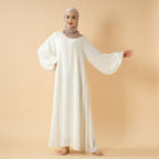 Relaxed Fit Lantern Sleeves Crepe Abaya (MA190)