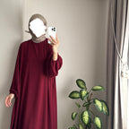 Relaxed Fit Lantern Sleeves Crepe Abaya (MA190)
