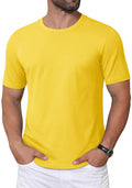 MAGCOMSEN Mens Tshirt Short Sleeve Crew Neck T Shirts Work T Shirts Casual Plain T Shirts Cotton T Shirts Fitted Tshirts YellowL Lootquake LLC