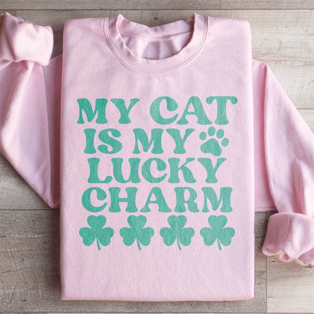 My Cat Is My Lucky Charm Sweatshirt Peachy Sunday