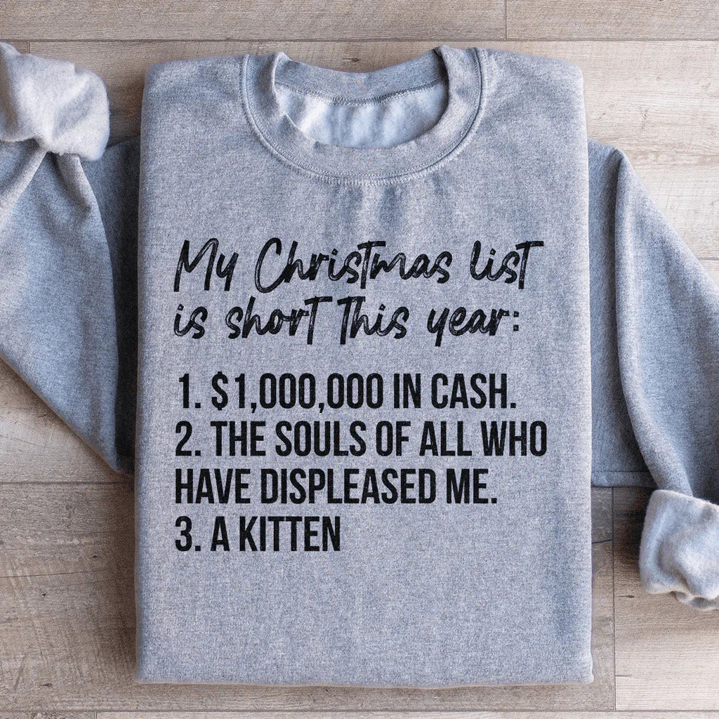 My Christmas List Sweatshirt Peachy Sunday