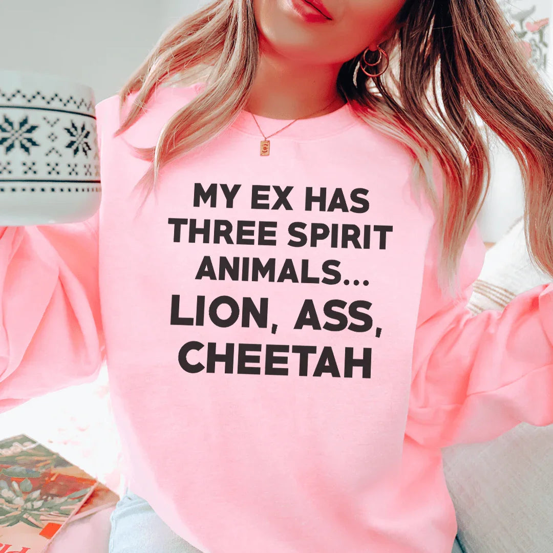 My Ex Has Three Spirit Animals Sweatshirt Peachy Sunday