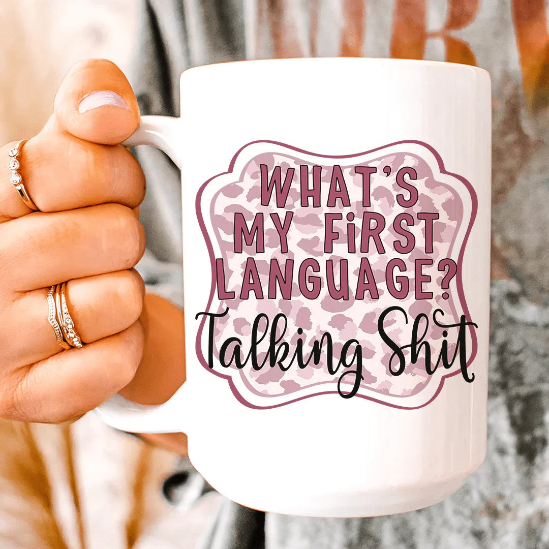 My First Language Ceramic Mug 15 oz Peachy Sunday